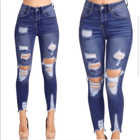ClearanceDistressed denims high waist adorable - Picture 3 of 5